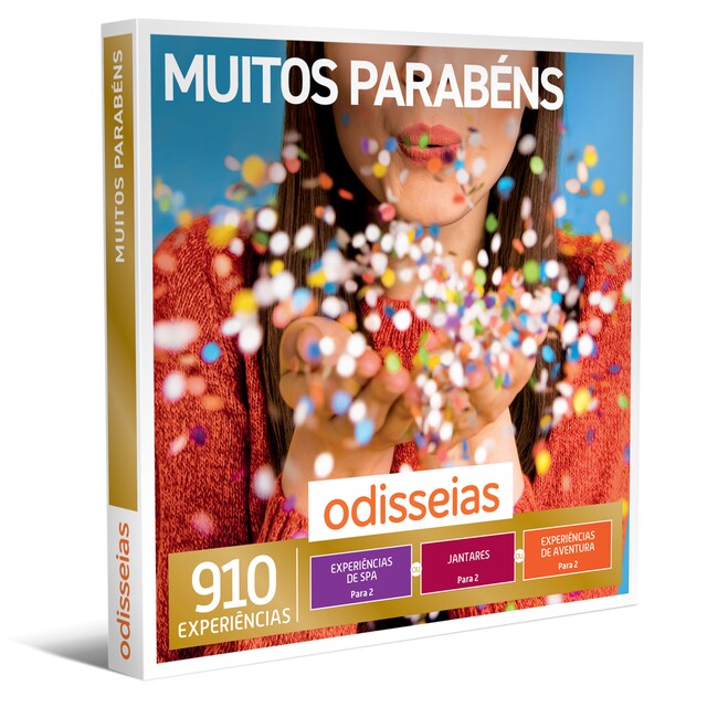 Imagem 0 de Odisseias Pack Presente - Muitos Parabéns | Experiência de Spa, gourmet ou aventura | 2 pessoas