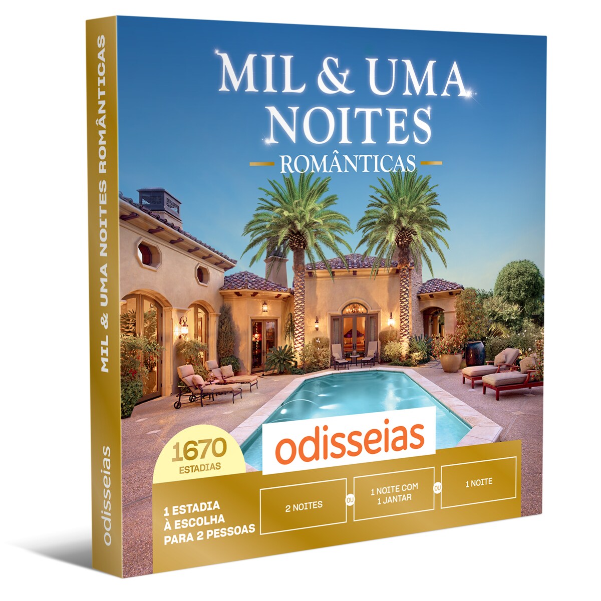 Pack Presente Odisseias - Mil & Uma Noites Românticas | Experiência 1 ou 2 noites ou 1 noite com jantar | 2 pessoas 1
