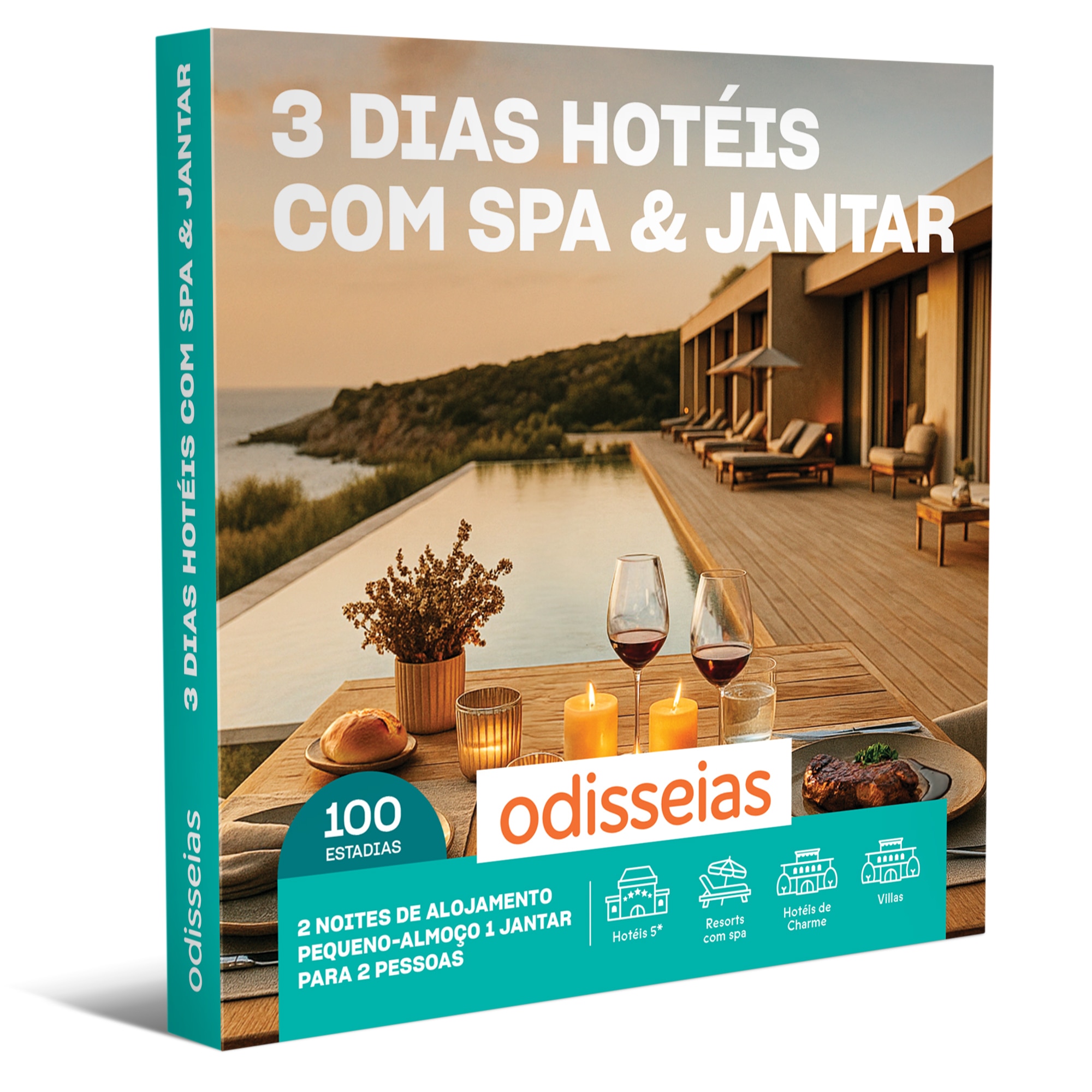 Pack Presente Odisseias - 3 Dias Hotéis & SPA com Jantar | Experiência 1 noite | SPA e Jantar | 2 pessoas 1