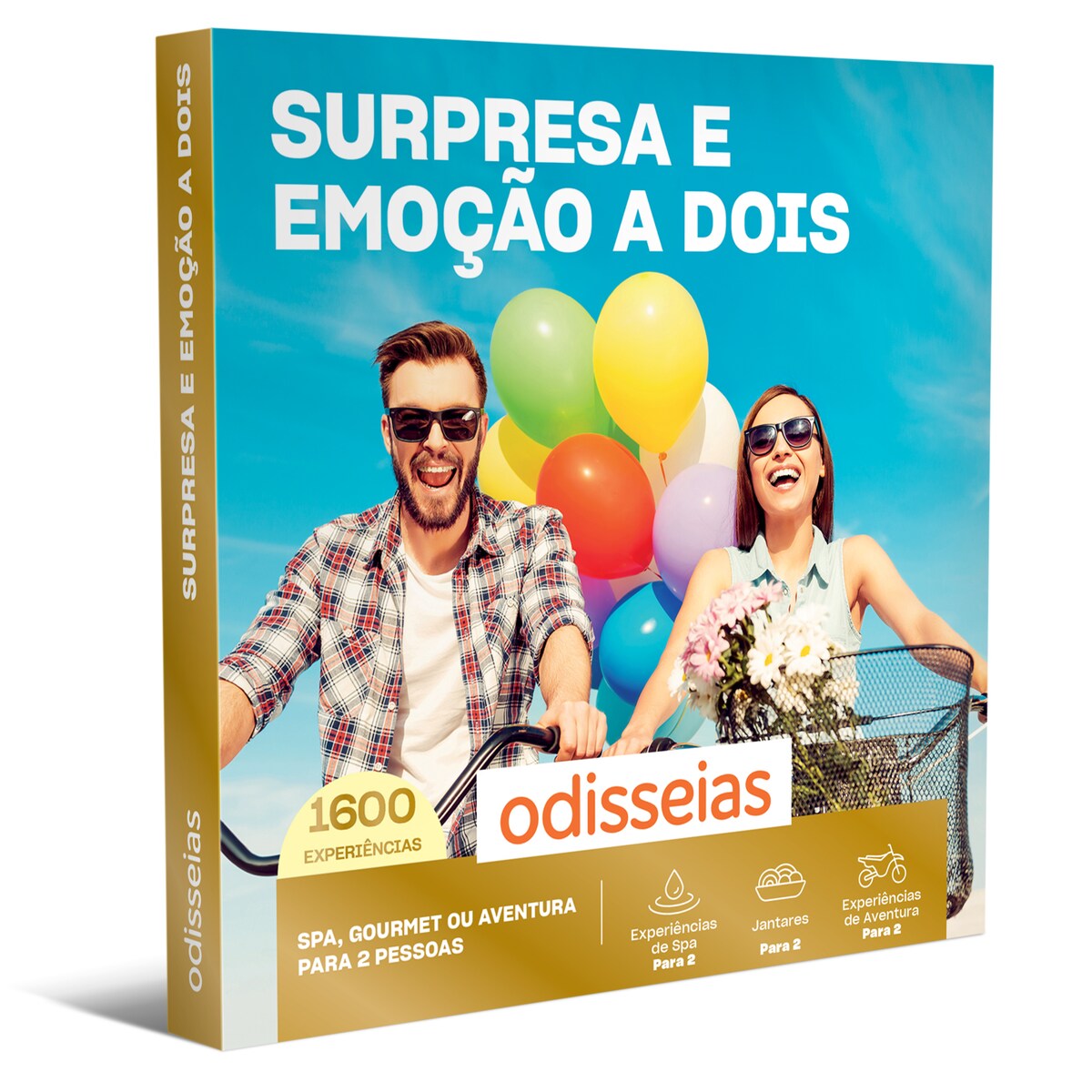 Pack Presente Odisseias - Surpresa e Emoção a Dois | Experiência SPA, gourmet ou aventura | 2 pessoas 1