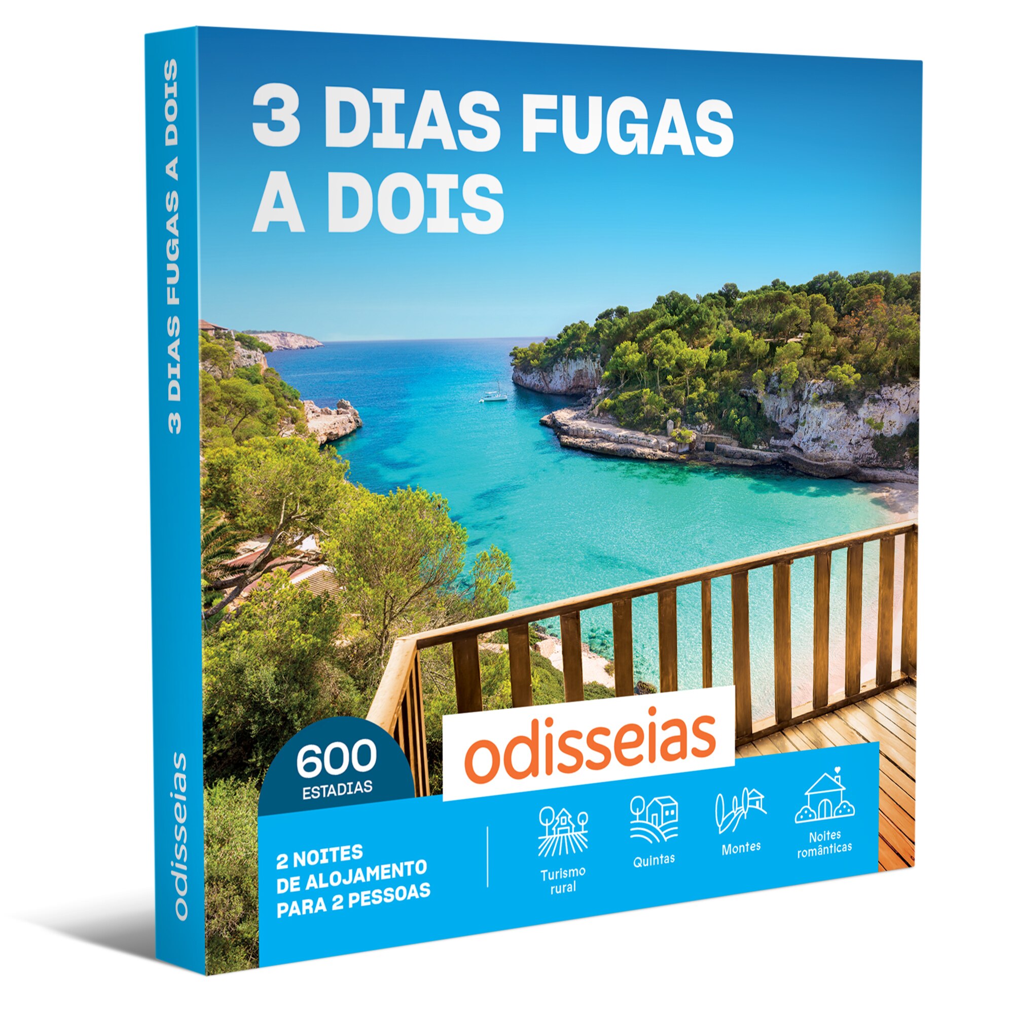 Pack Presente Odisseias - 3 Dias Fugas a Dois | Experiência 2 noites | 2 pessoas 1