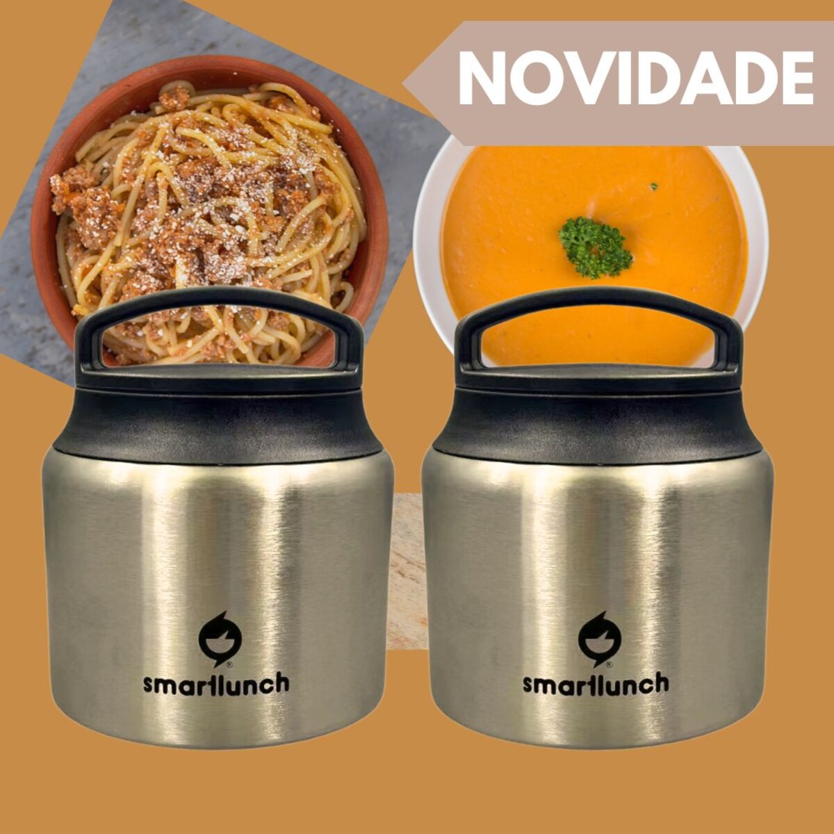 Set Termos Comida Smartlunch Inox 2x630ml Preto-2