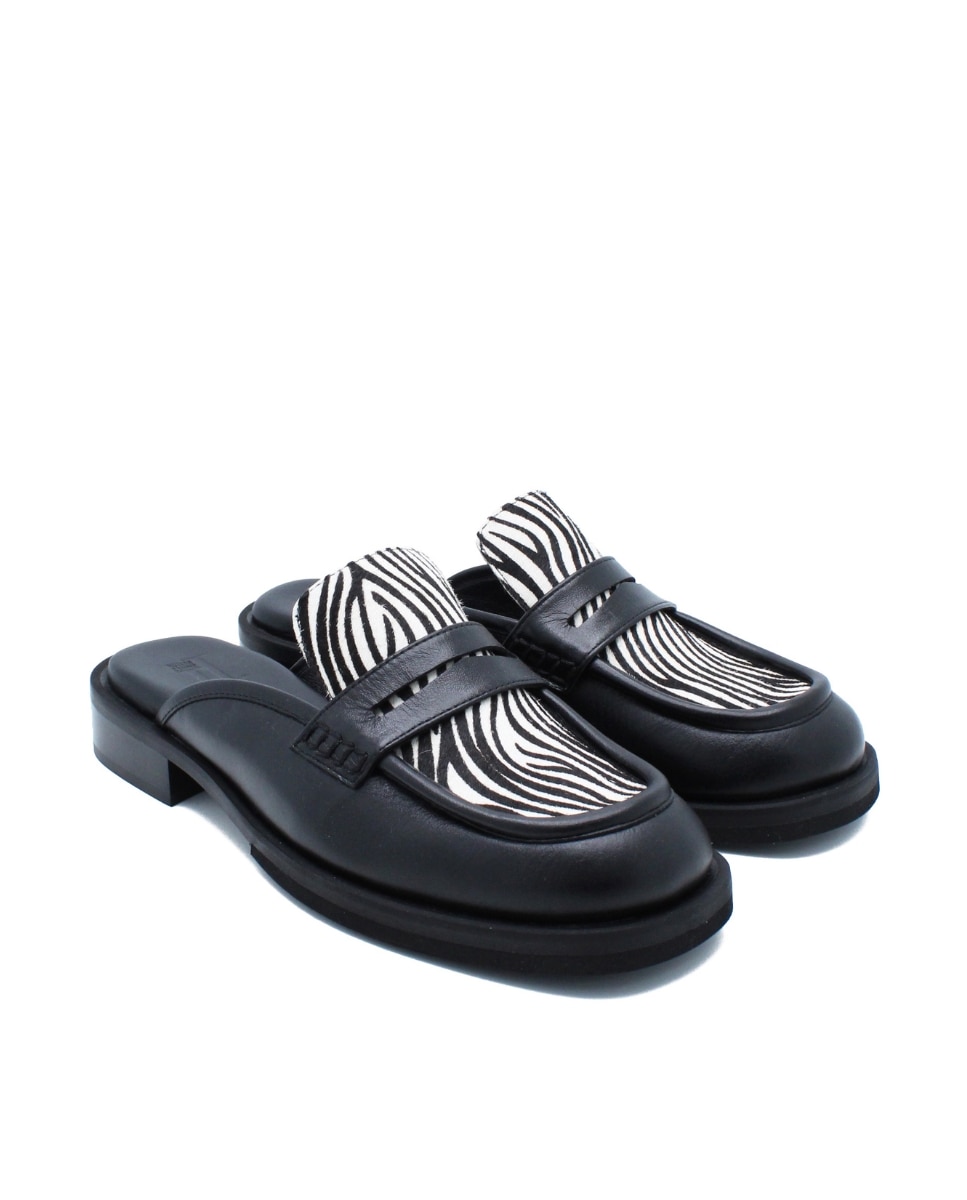 Mules Chicago Black-Zebra Print Preto-2