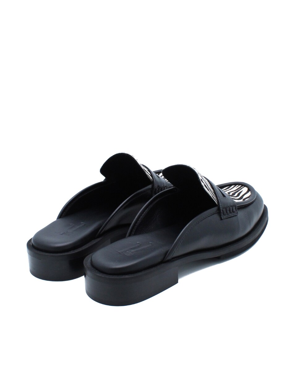 Mules Chicago Black-Zebra Print Preto-3
