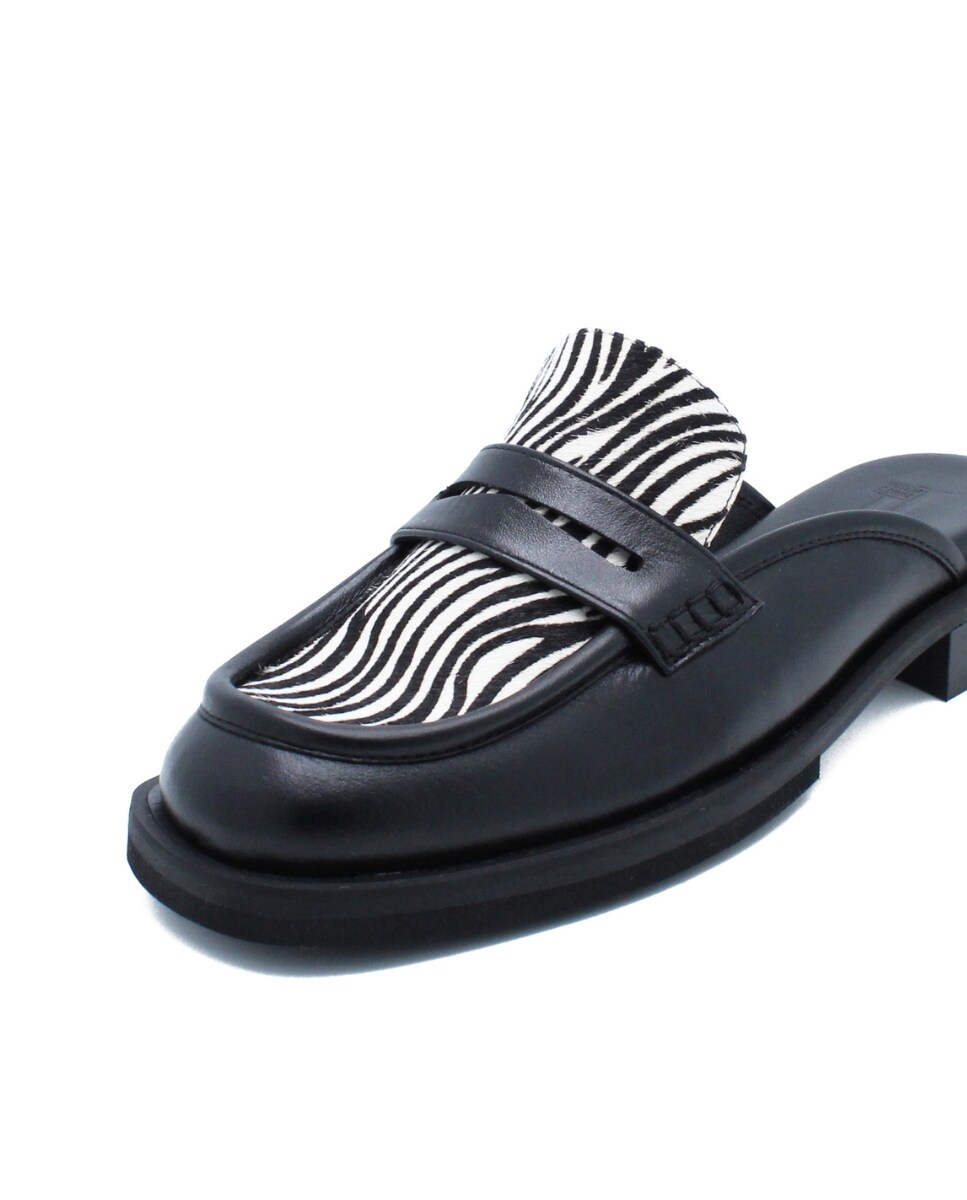 Mules Chicago Black-Zebra Print Preto-6