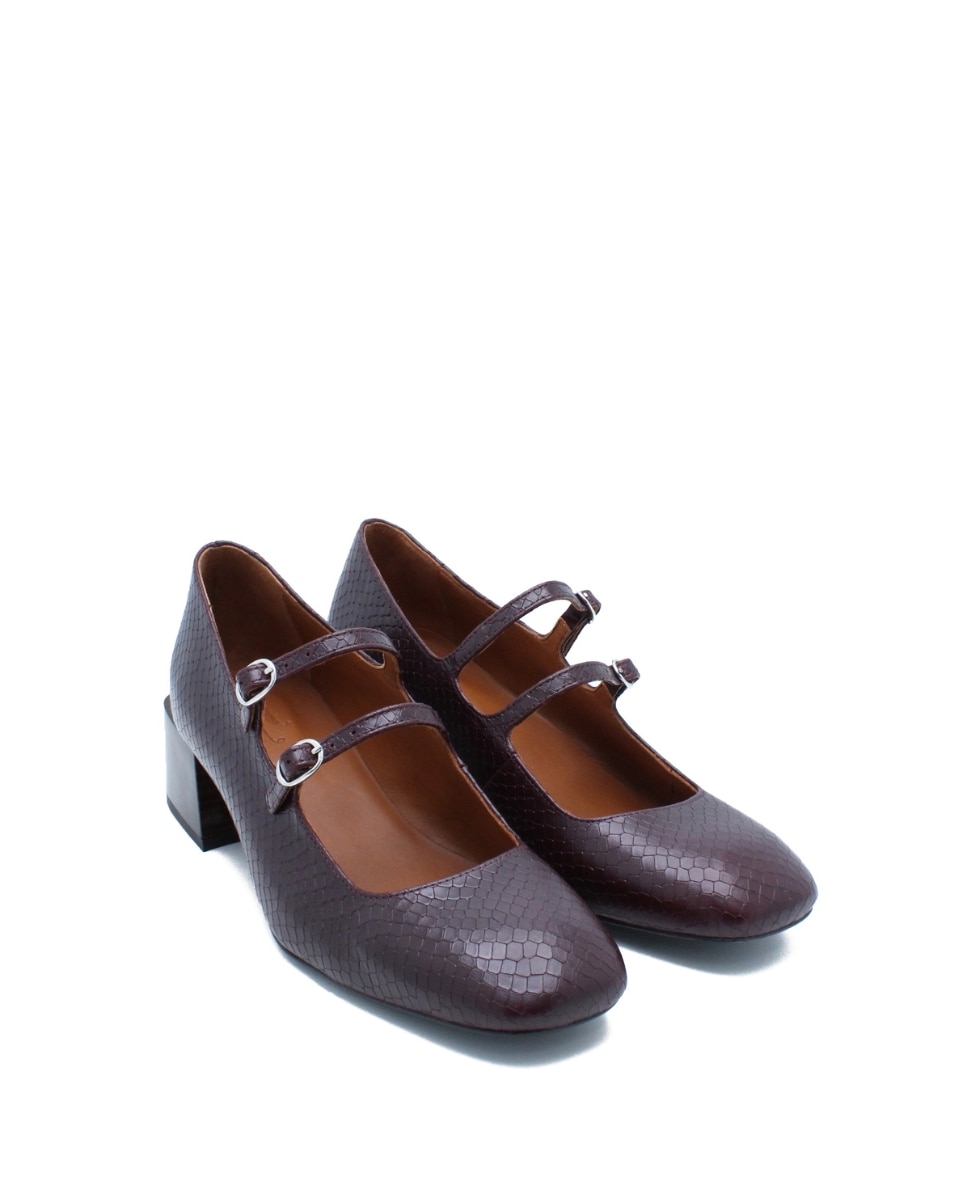 Sapatos Slingback Paris Bordeaux Snake Bordeaux-2