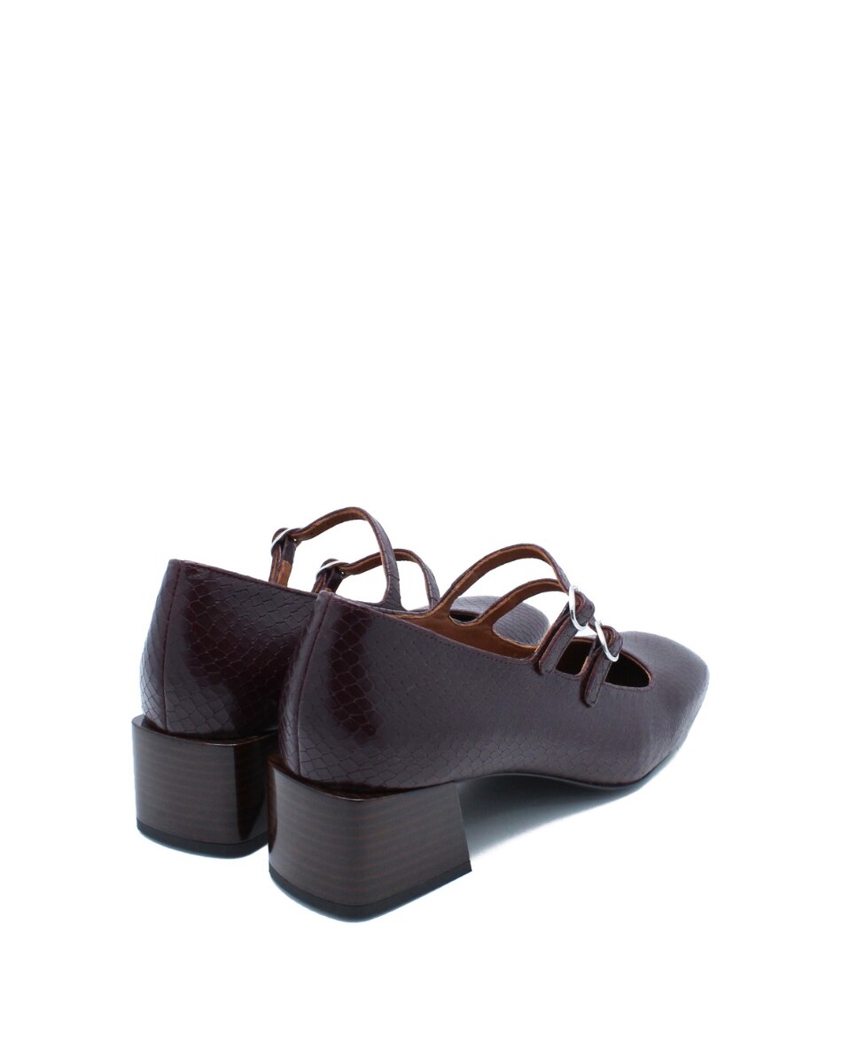 Sapatos Slingback Paris Bordeaux Snake Bordeaux-3