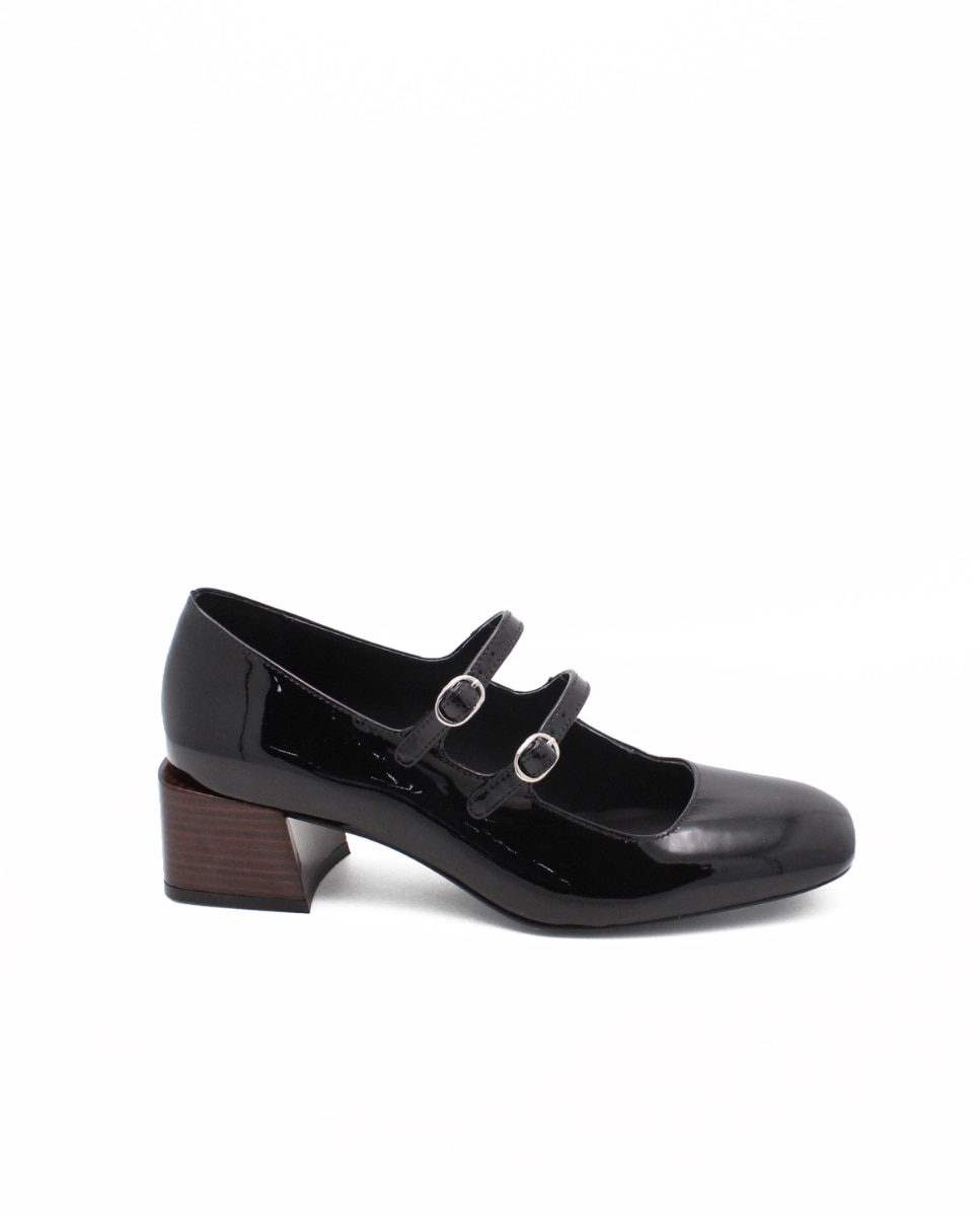 Sapatos Slingback Paris Black Patent Preto-1