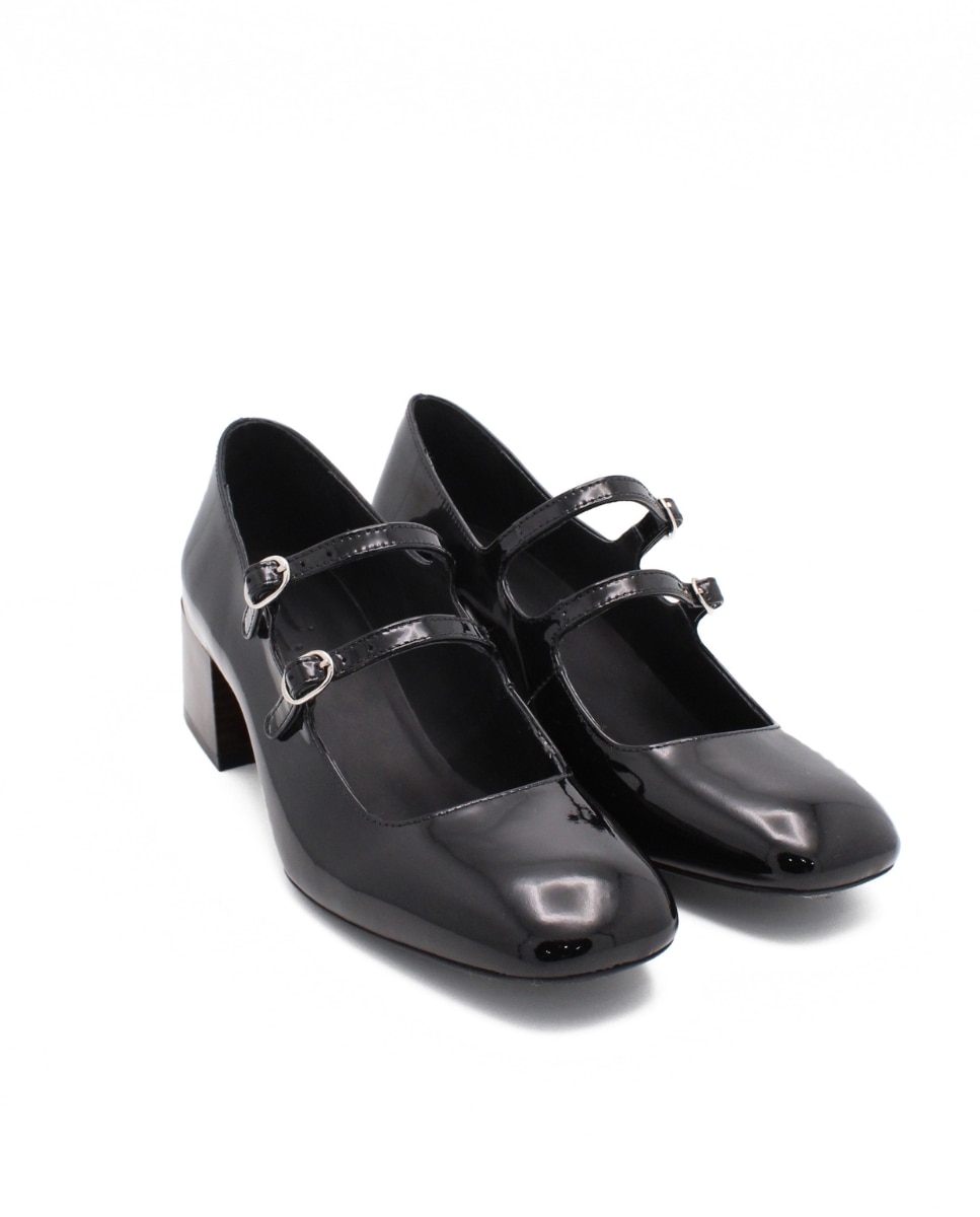 Sapatos Slingback Paris Black Patent Preto-2