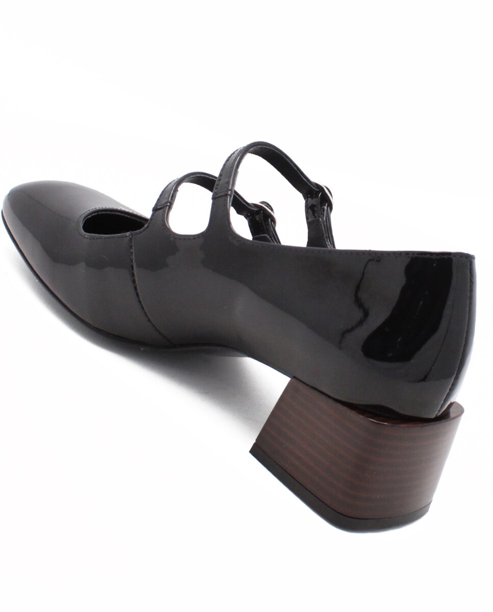 Sapatos Slingback Paris Black Patent Preto-6