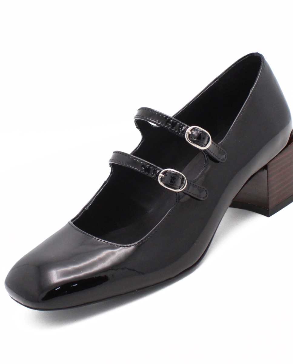 Sapatos Slingback Paris Black Patent Preto-7