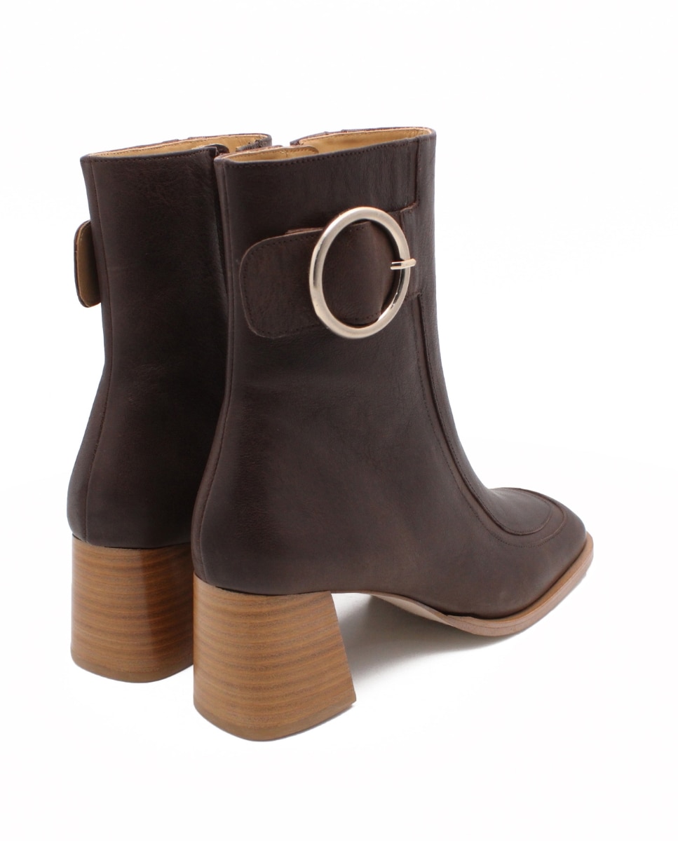 Botas Clássicas Florence Castanhas em Pele Castanho-3