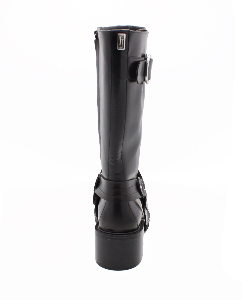 Botas Militares Barcelona Pretas em Pele Preto-5