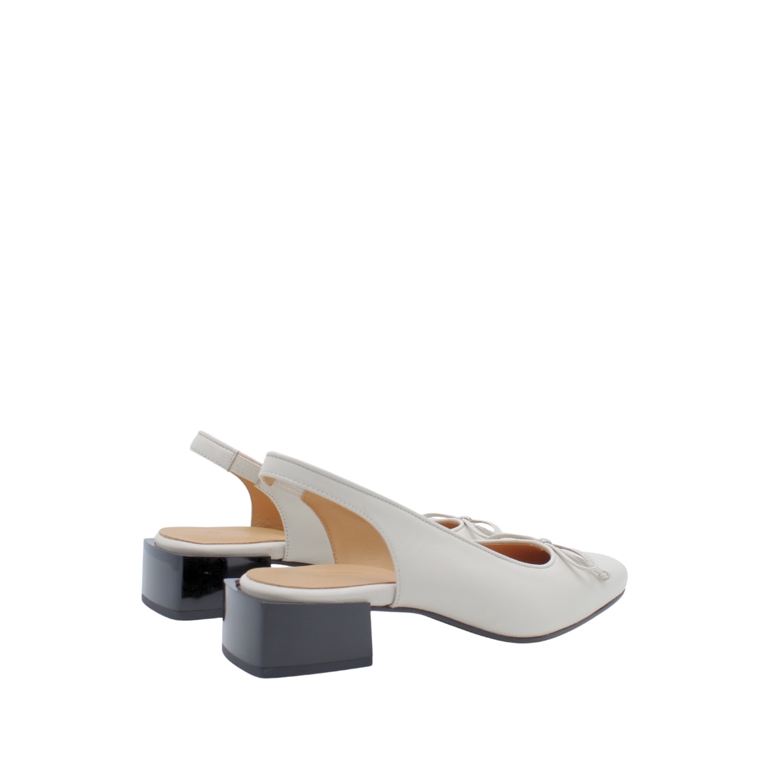 Sapatos Slingback Comporta em Pele Branco-4