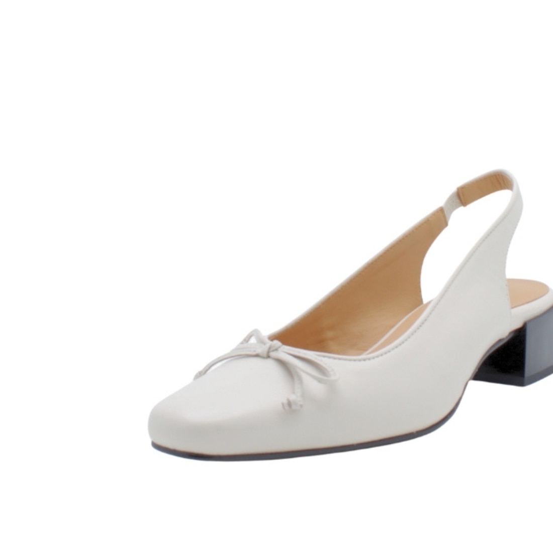 Sapatos Slingback Comporta em Pele Branco-5