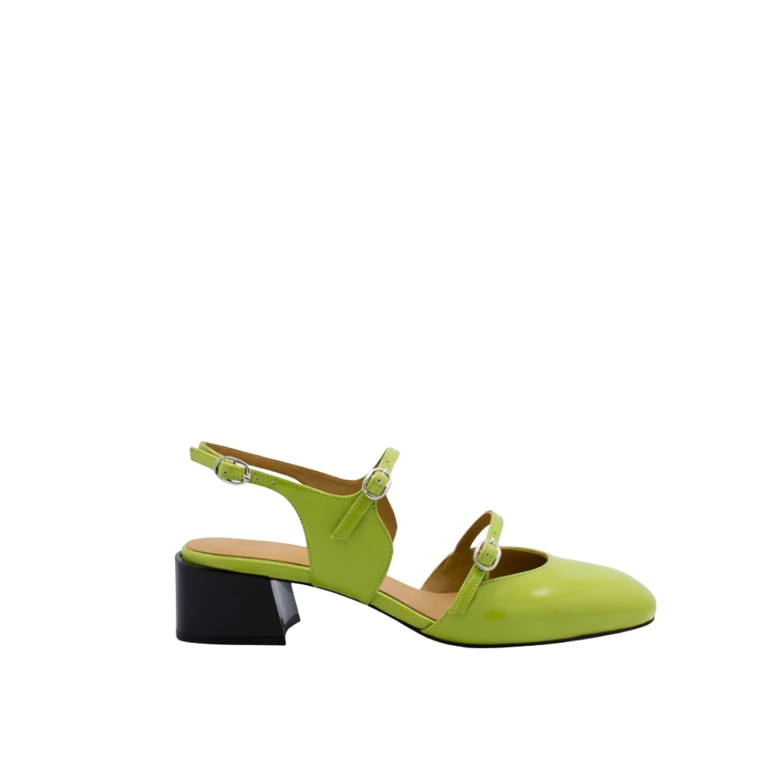 Imagem 0 de Sapatos Mary Jane Slingback Santorini em Pele Verde Lima