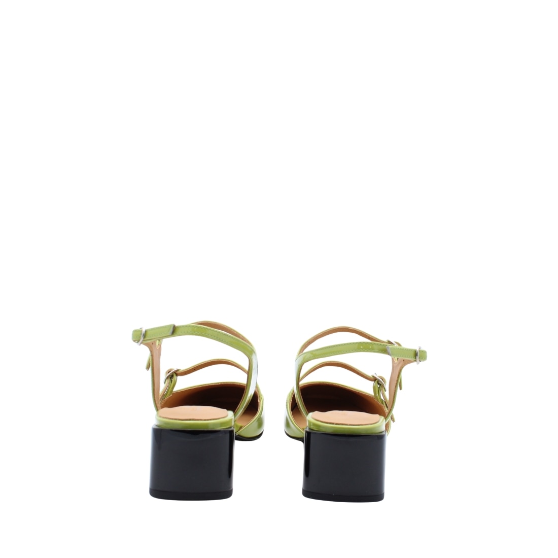 Sapatos Mary Jane Slingback Santorini em Pele Verde Lima Verde Lima-3