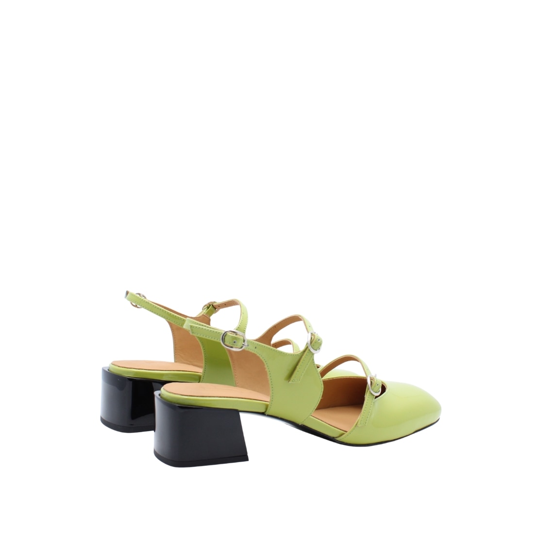 Sapatos Mary Jane Slingback Santorini em Pele Verde Lima Verde Lima-4