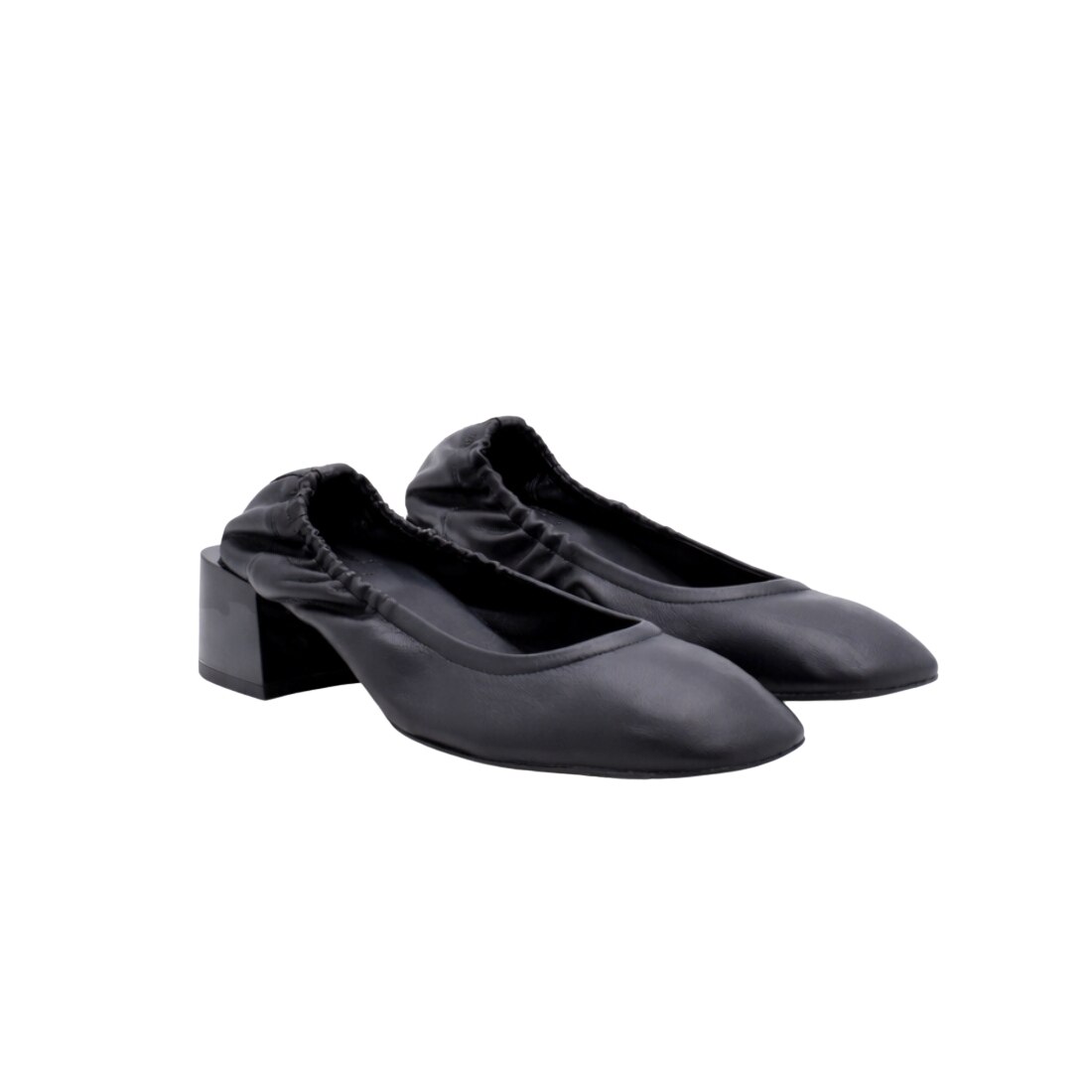 Sapatos de Salto Médio Paros em Pele Preta Preto-2