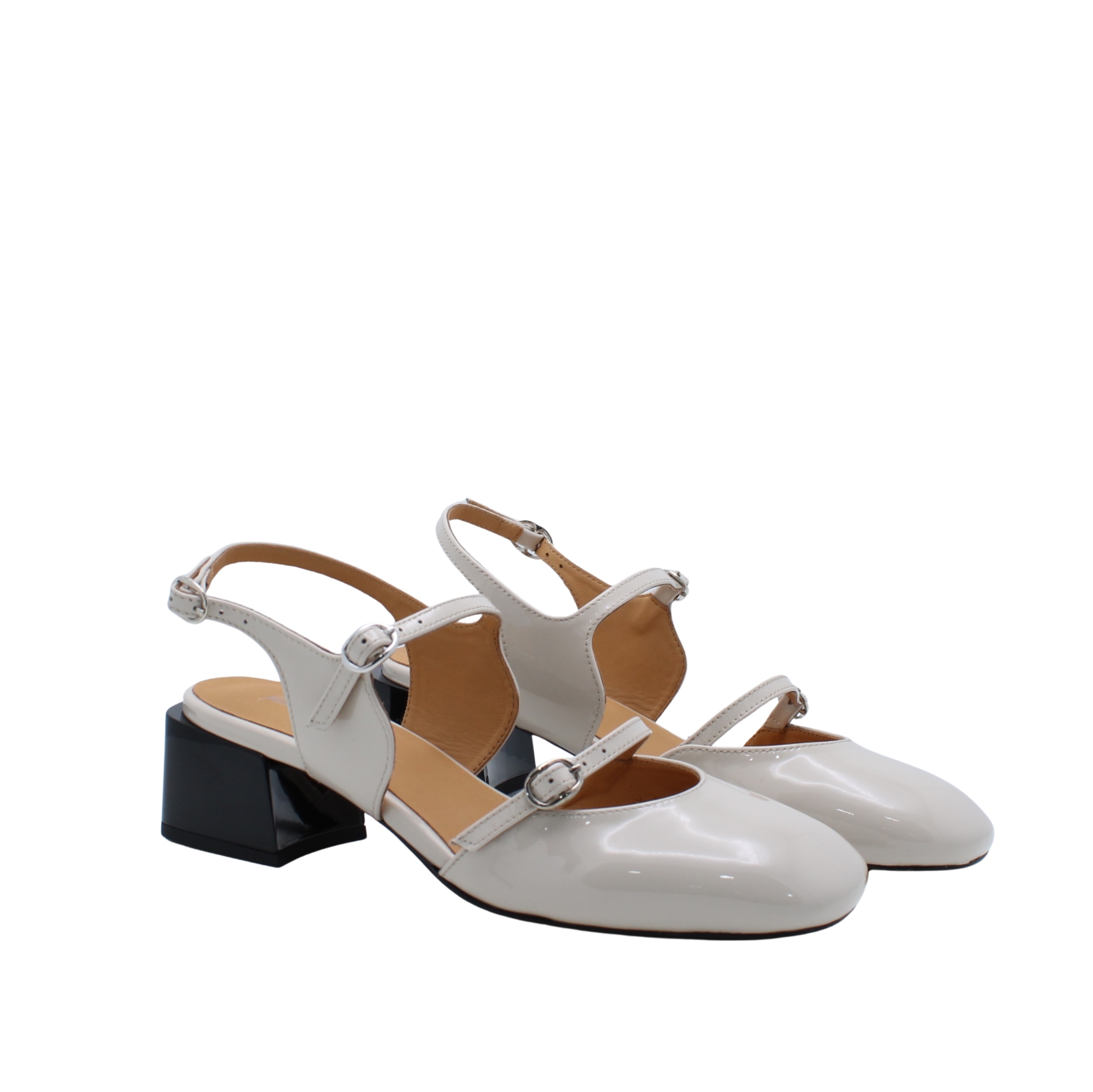 Sapatos Mary Jane Slingback Santorini em Pele Nude-2