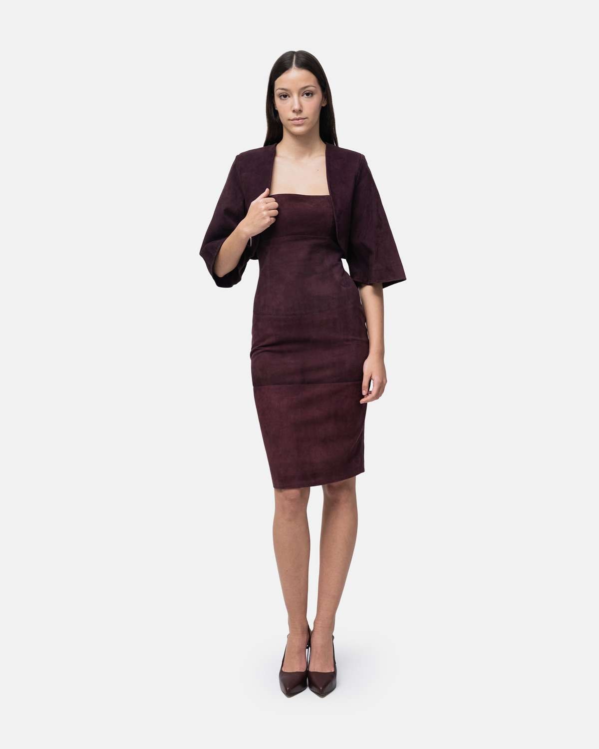 Imagem 0 de Bolero em Camurça manga larga pelo cotovelo