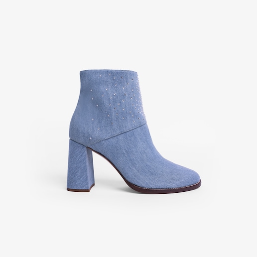 Imagem 0 de Botas denim azul claro com strass
