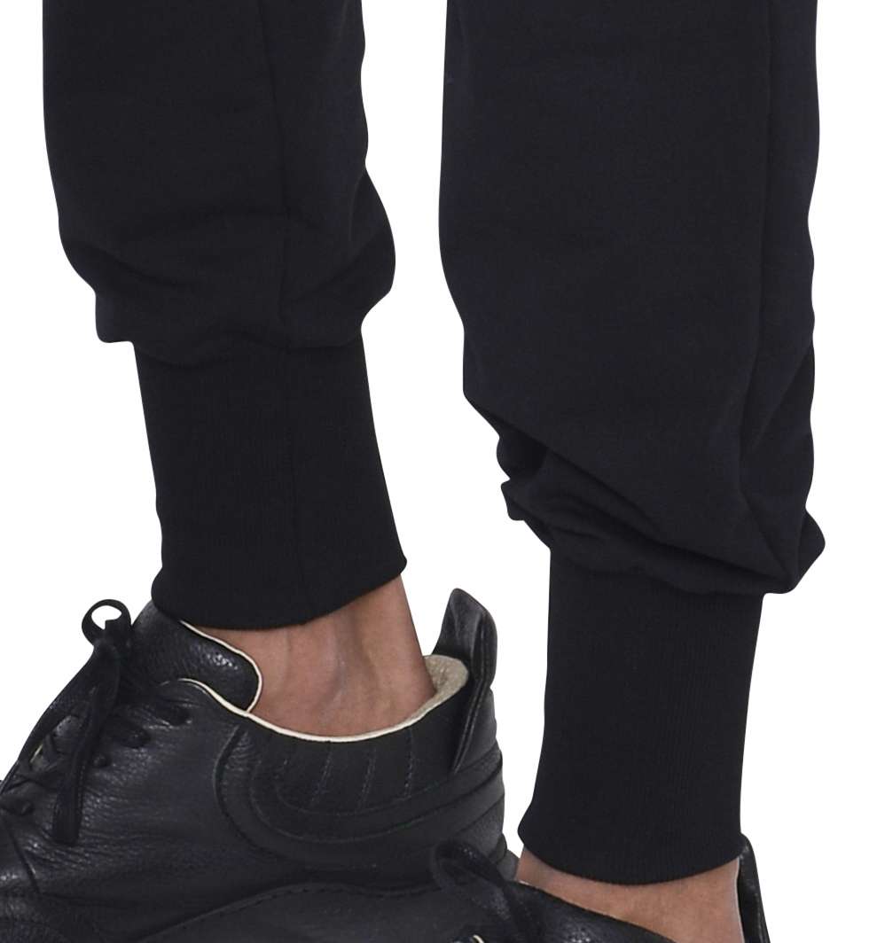 Calça malha elástico na cintura e cós alto elástico no tornozelo - Preto Preto-3