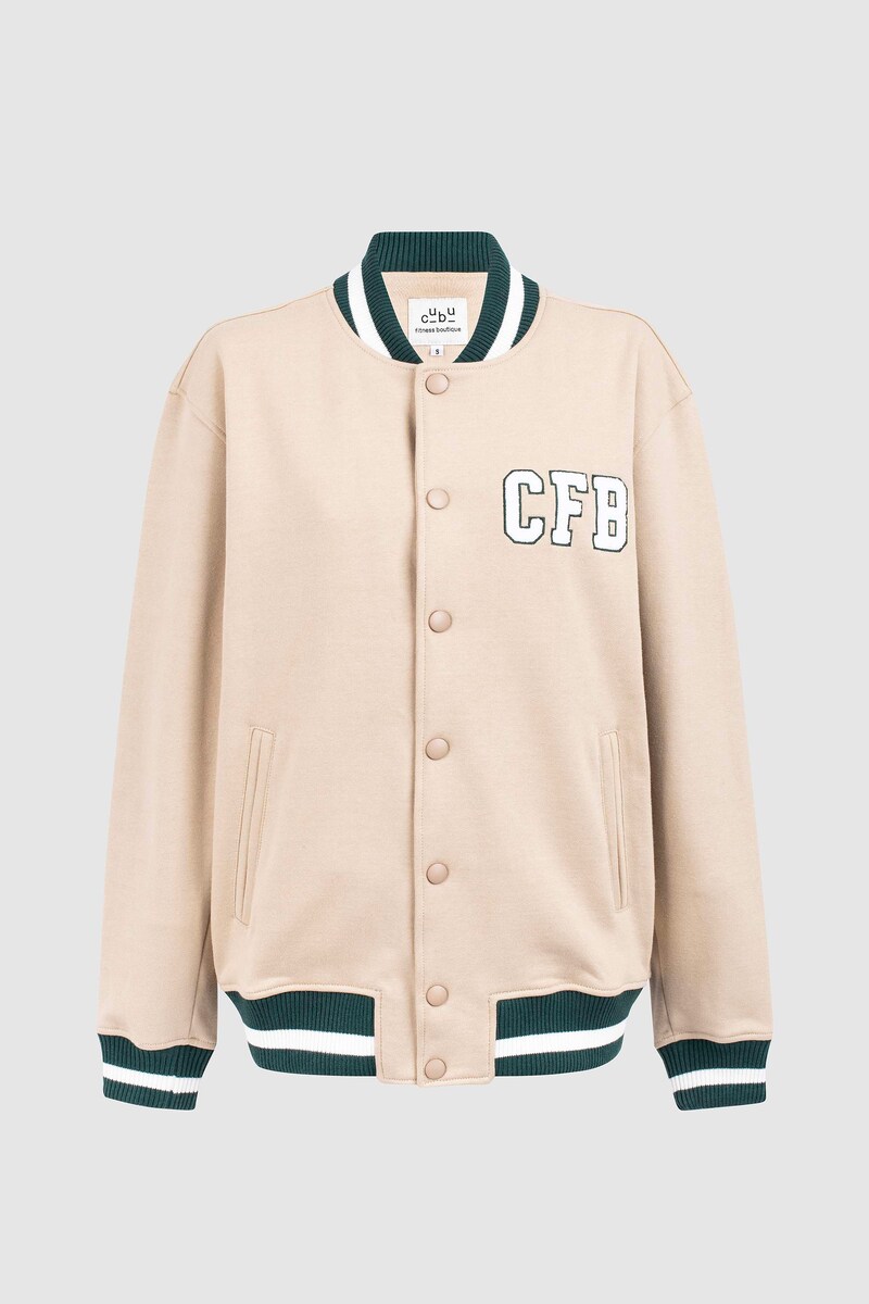 Casaco Bomber 100% Algodão Orgânico Bege-1