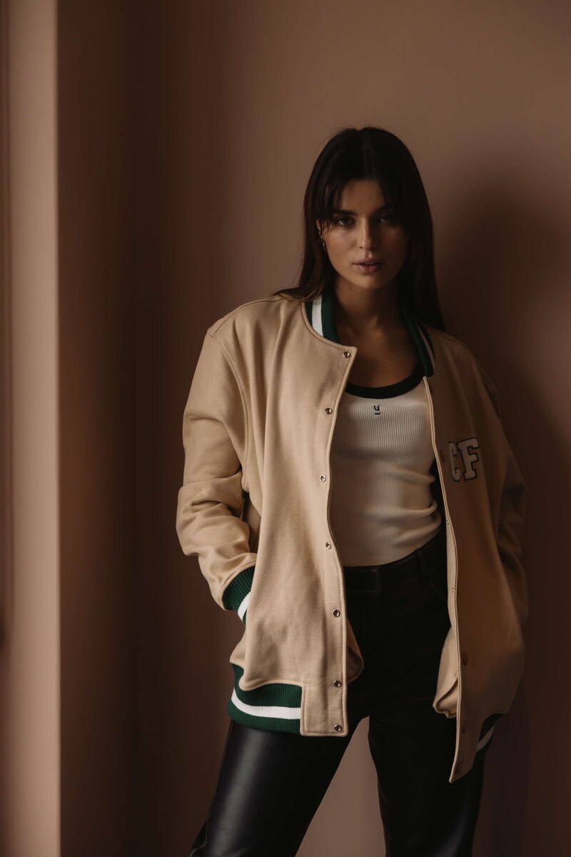 Casaco Bomber 100% Algodão Orgânico Bege-4