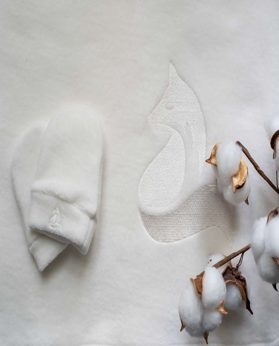 Luvas de bebé forradas- Branco Branco-2