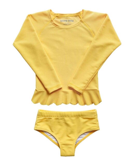 Fato de banho de manga comprida UPF 50+ Conjunto Eco Rib Lemon