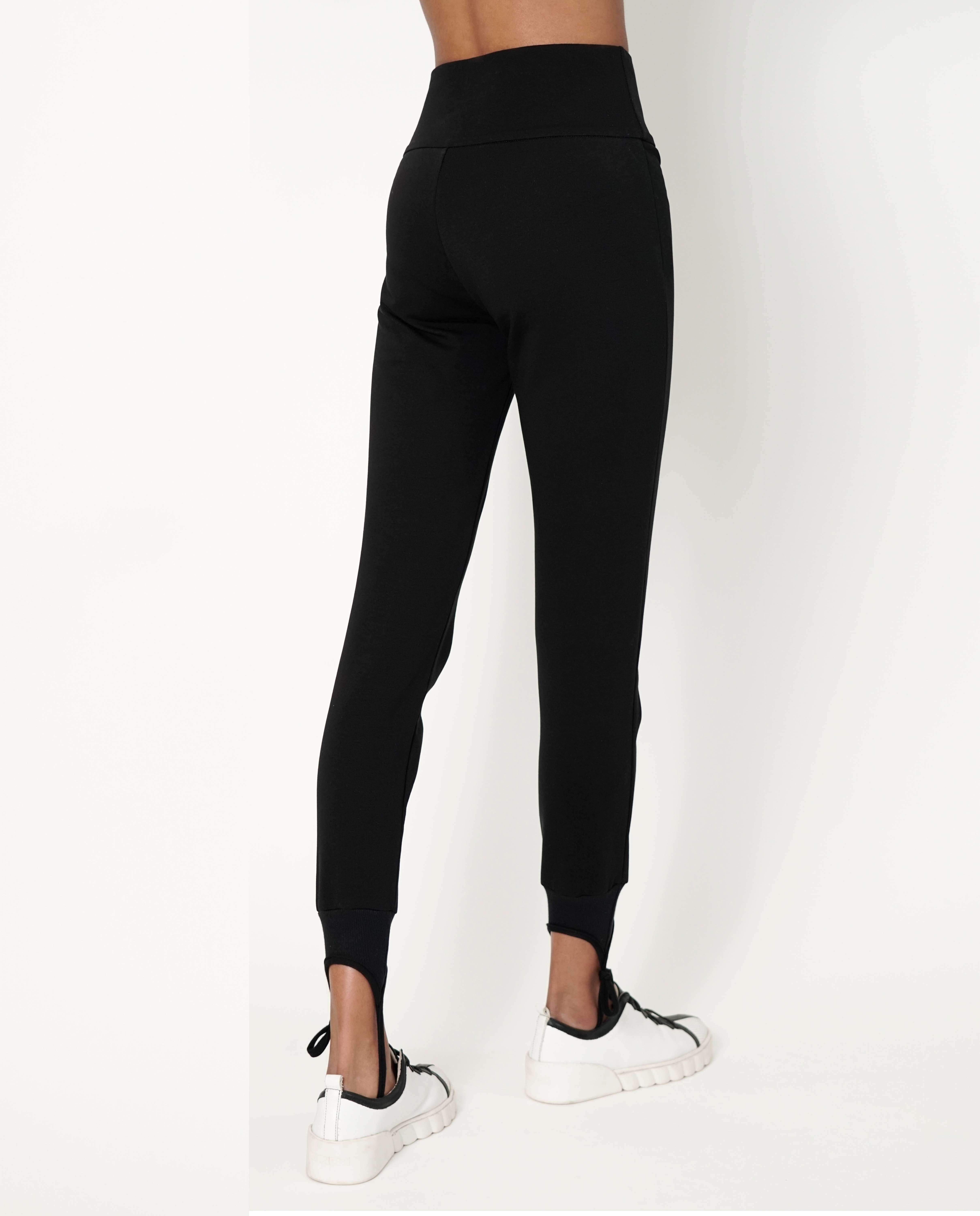 Calças justas fuseau com laços nos tornozelos - Preto Preto-5