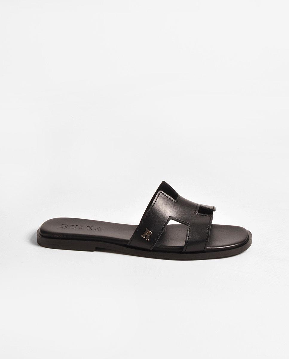 Chinelo em Pele Preto Preto-1
