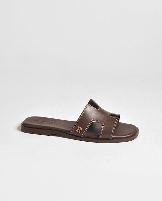 Imagem 0 de Chinelo em Pele Castanho