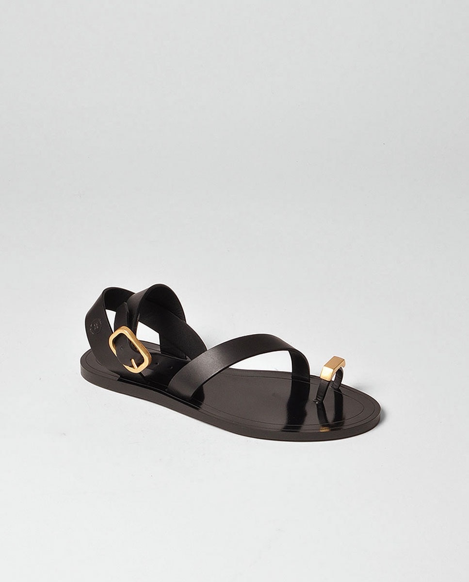 Imagem 0 de Chinelo em Pele Preto