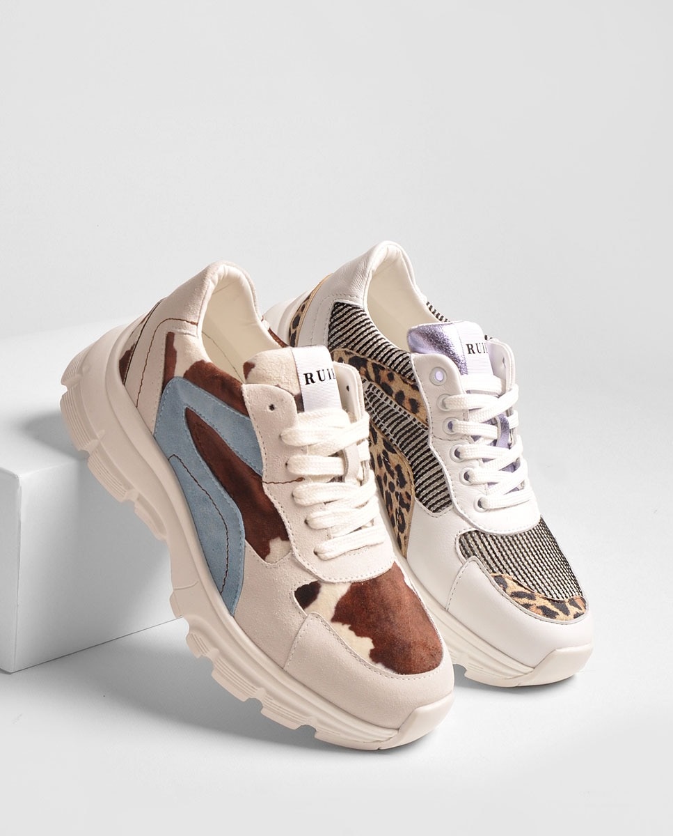 Ténis Pele Branco/Leopardo Multicolor-2
