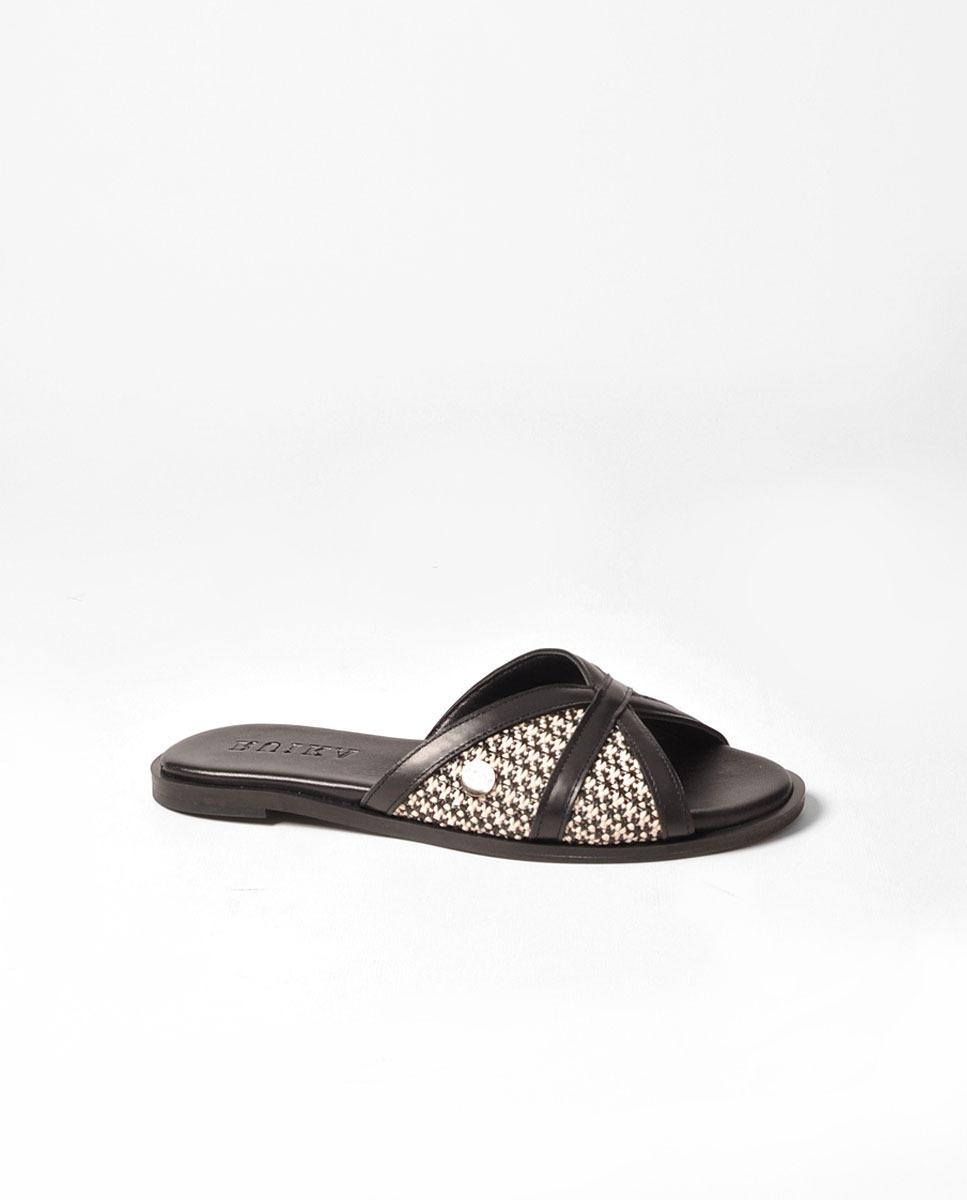 Chinelo Rafia Preto Preto-1