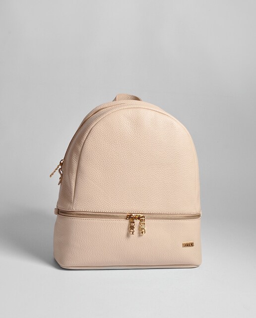 Imagem 0 de Mochila Média em Pele - Bege