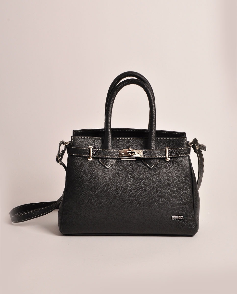 Imagem 0 de Mala de Tiracolo Média em Pele - Preto