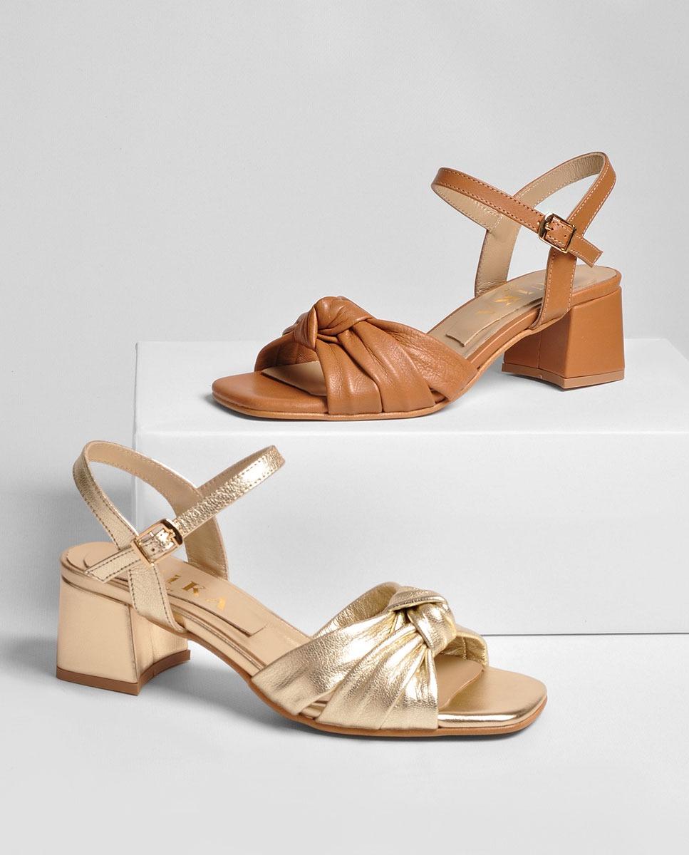 Sandália Laminado Platino Ouro-2