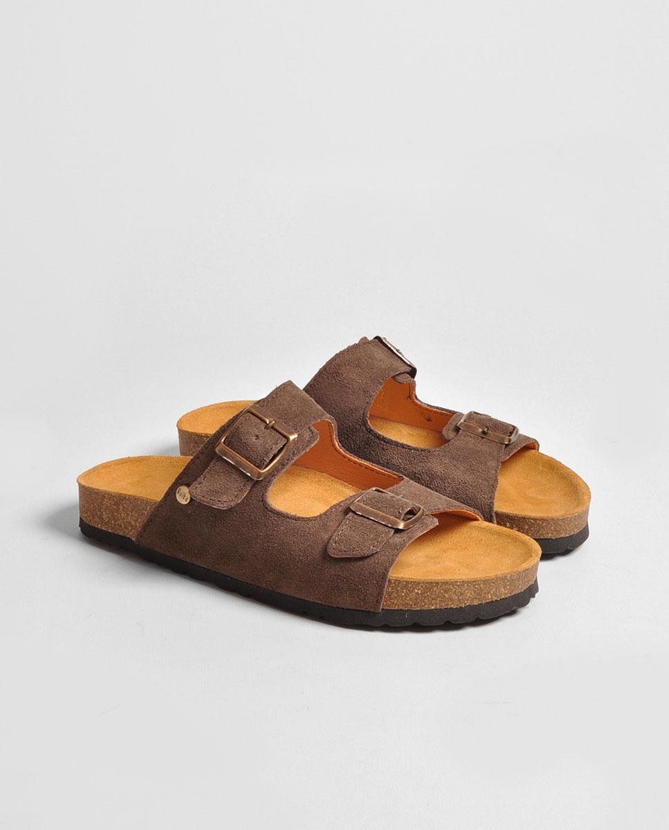 Chinelo Camurça Raton Castanho-2