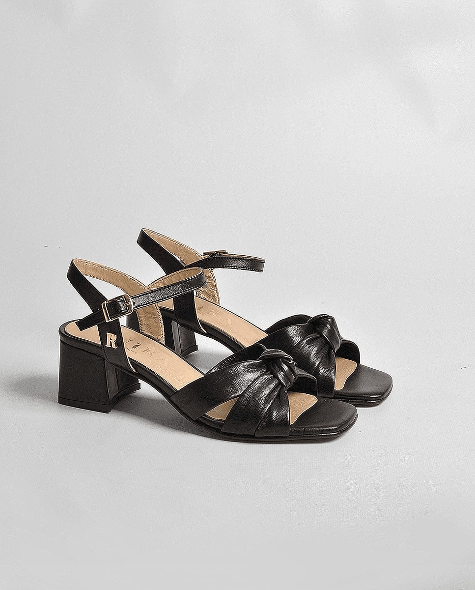 Sandália Pele Preto Preto-2