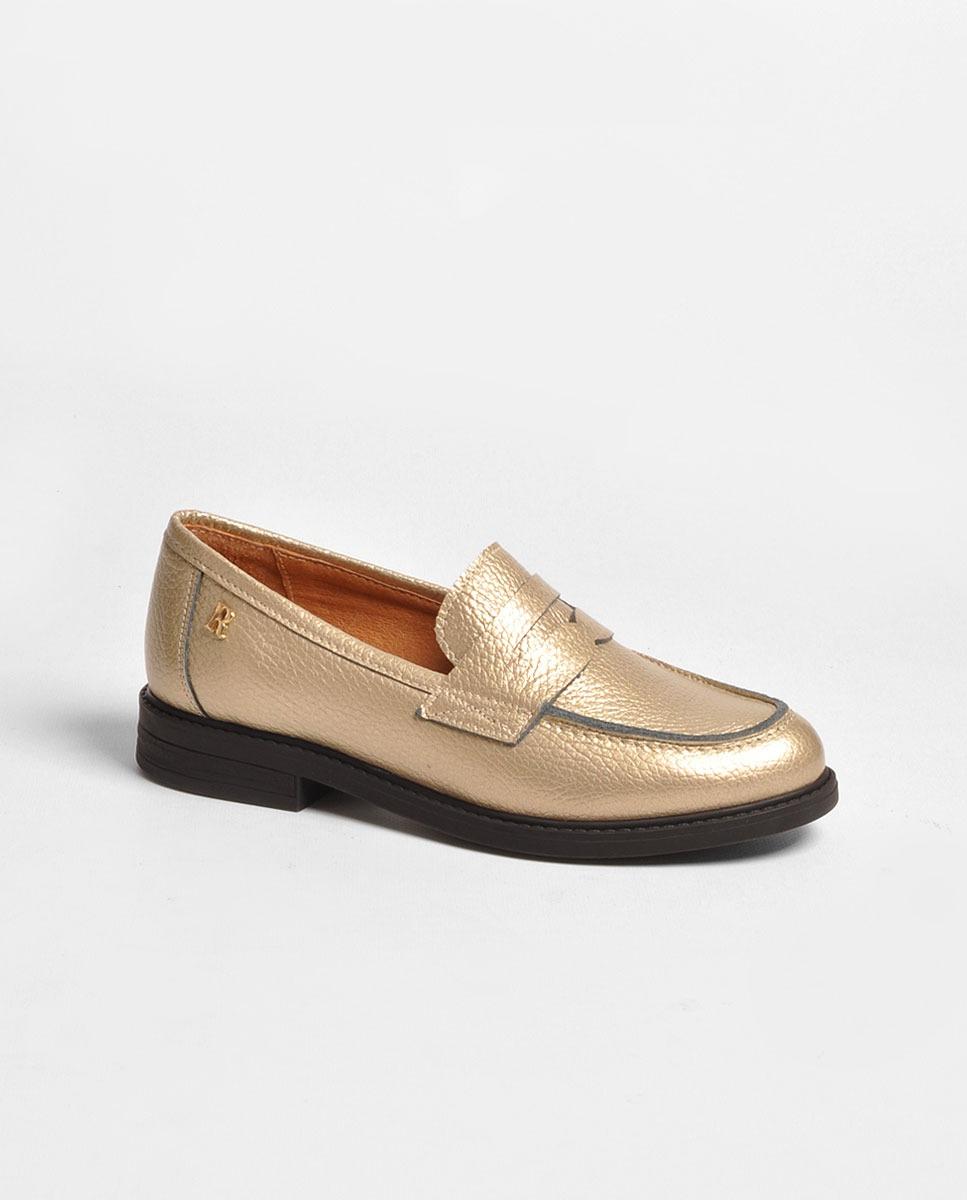 Imagem 0 de Mocassins em Metalizado Ouro