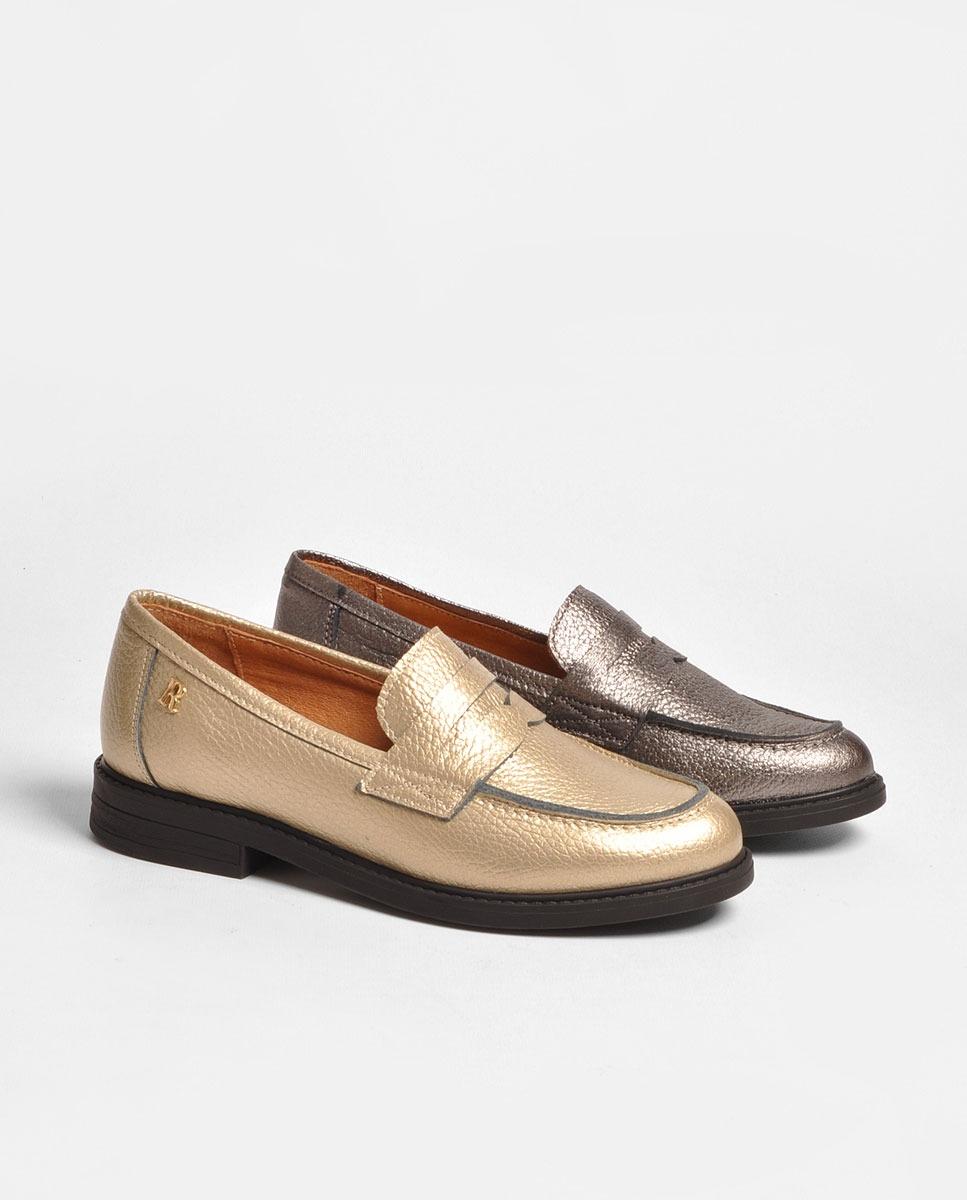 Mocassins em Metalizado Ouro Ouro-2