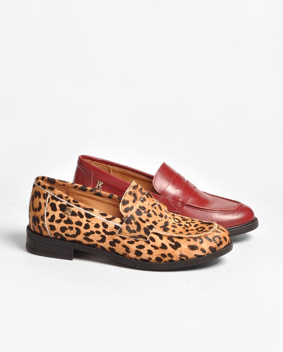 Mocassins em Pele Bordo Bordeaux-2