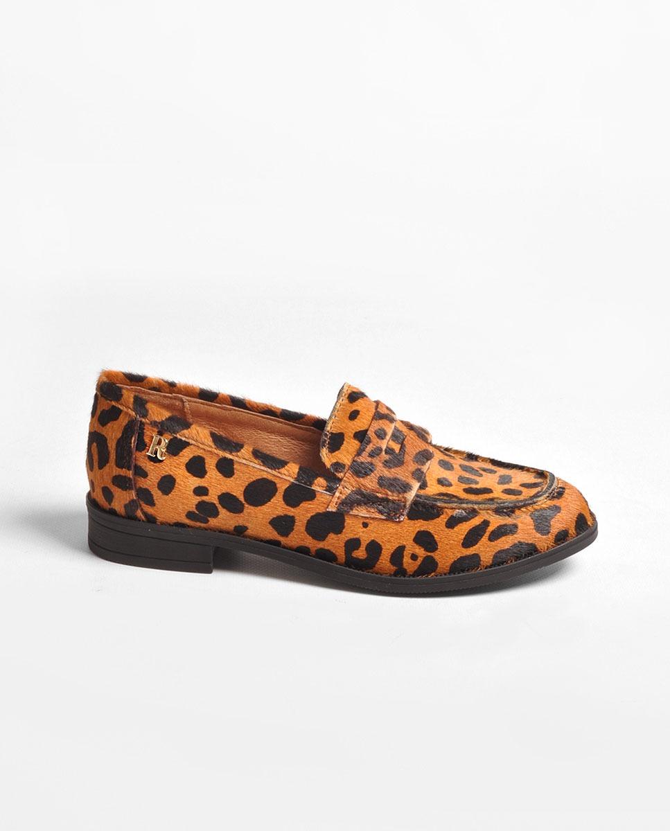 Imagem 0 de Mocassins em Pelo Leopardo Camel