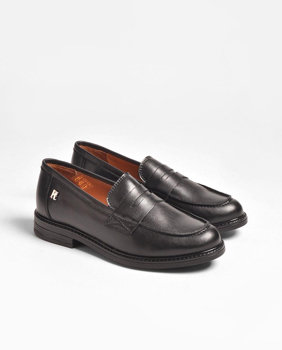 Mocassins em Pele Preto Preto-2