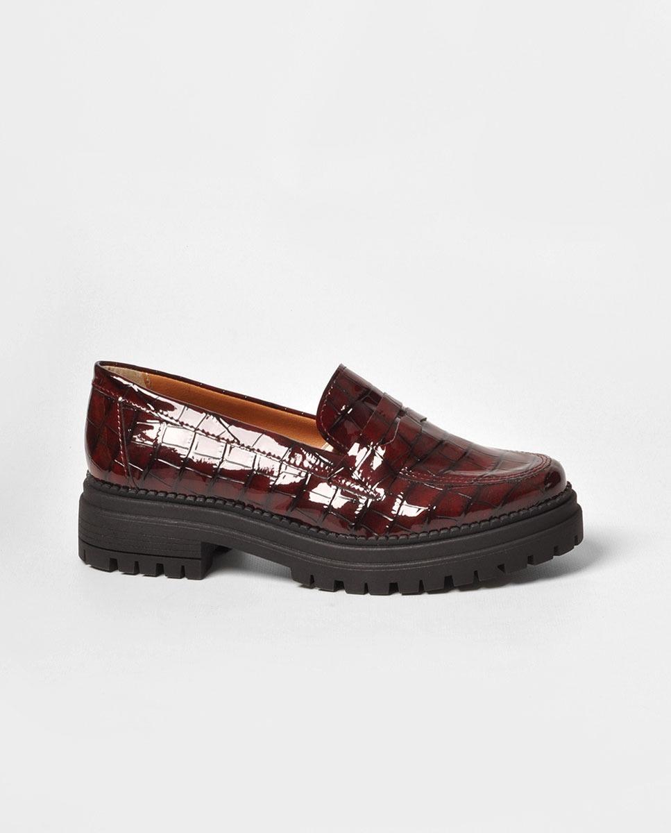 Imagem 0 de Mocassim em Verniz Croco Bordeaux