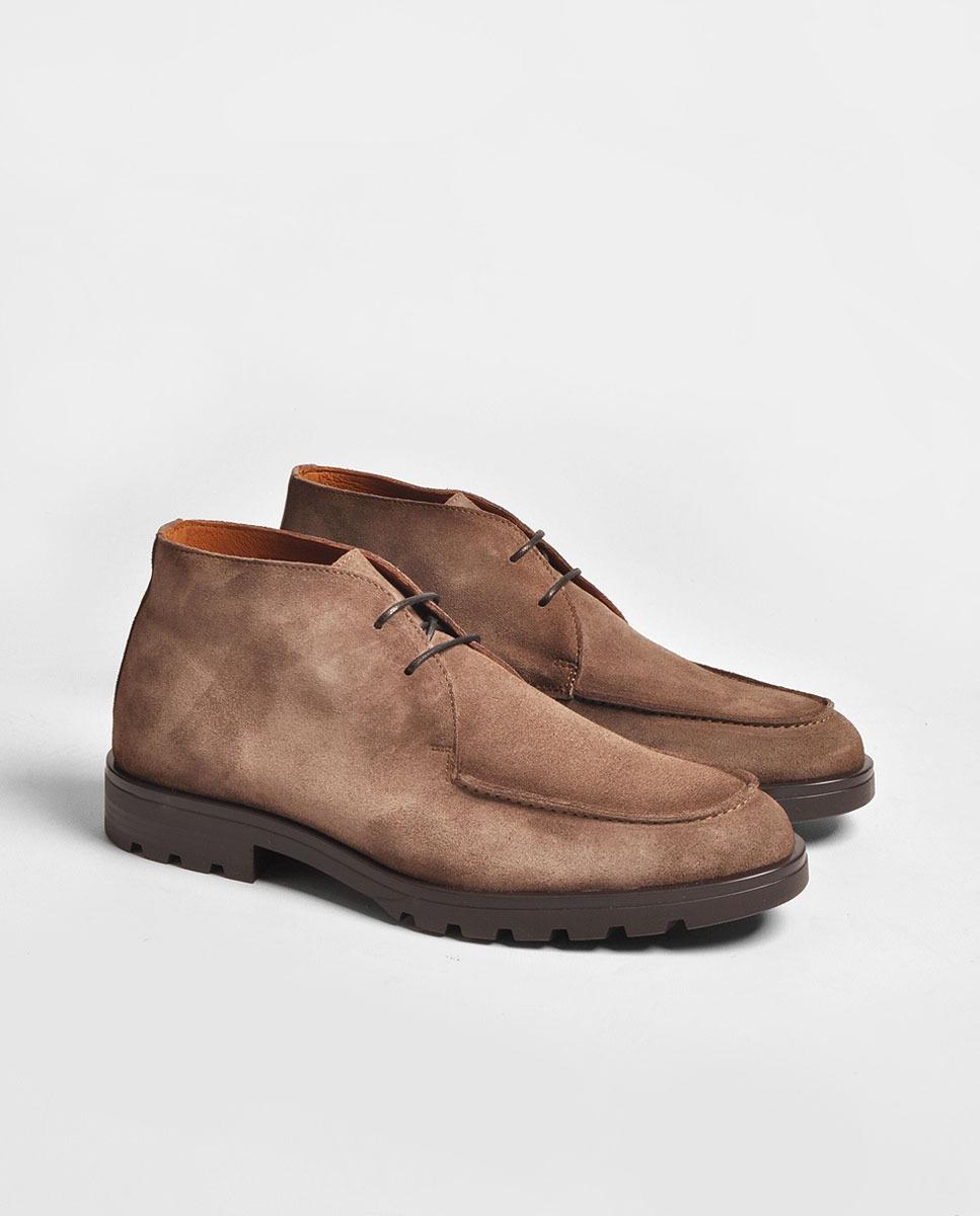 Bota de Homem em Camurça Toup Taupe-2