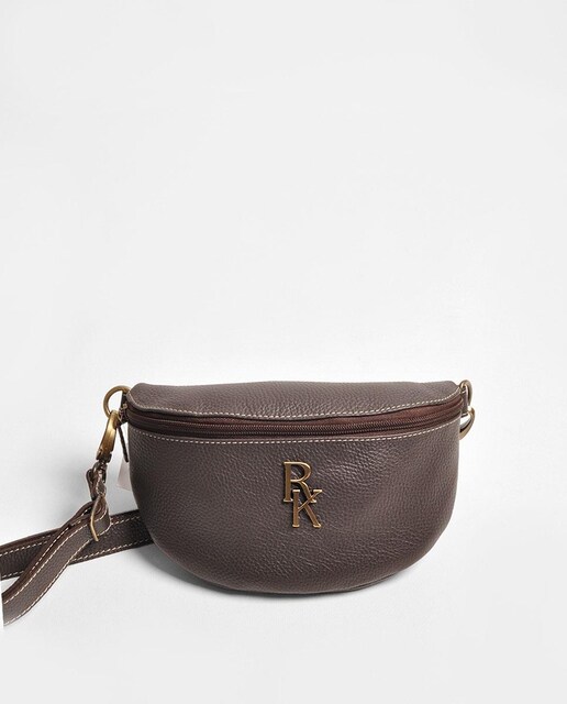 Imagem 0 de Bolsa de Cintura Pequena em Pele - Castanho